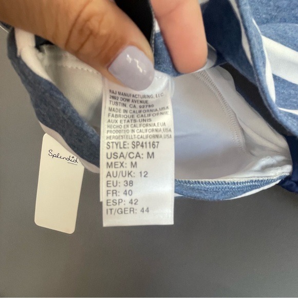 Splendid Anthropologie striped crop top bralette rutched knot tie shirt - Picture 8 of 12